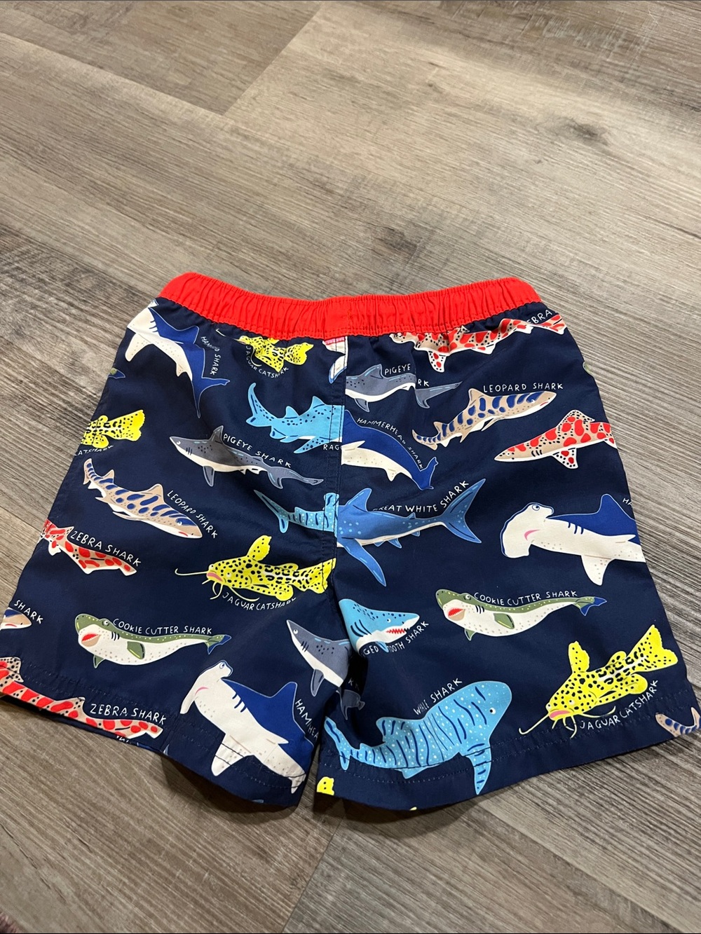 Mini Boden shark swim trunks size 6-7 - Picture 4 of 9